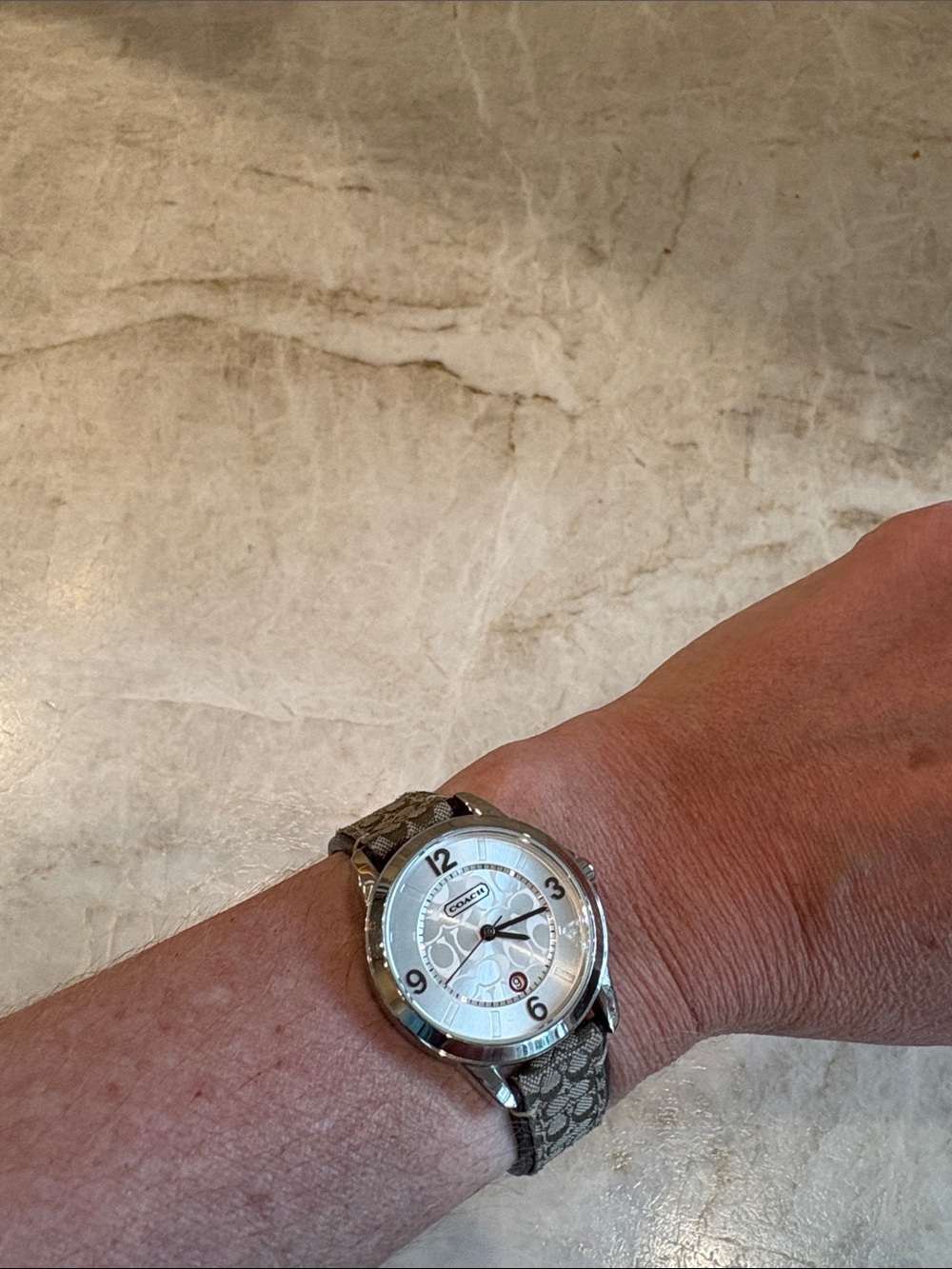 Coach Women’s Brown Signature Canvas Strap Watch